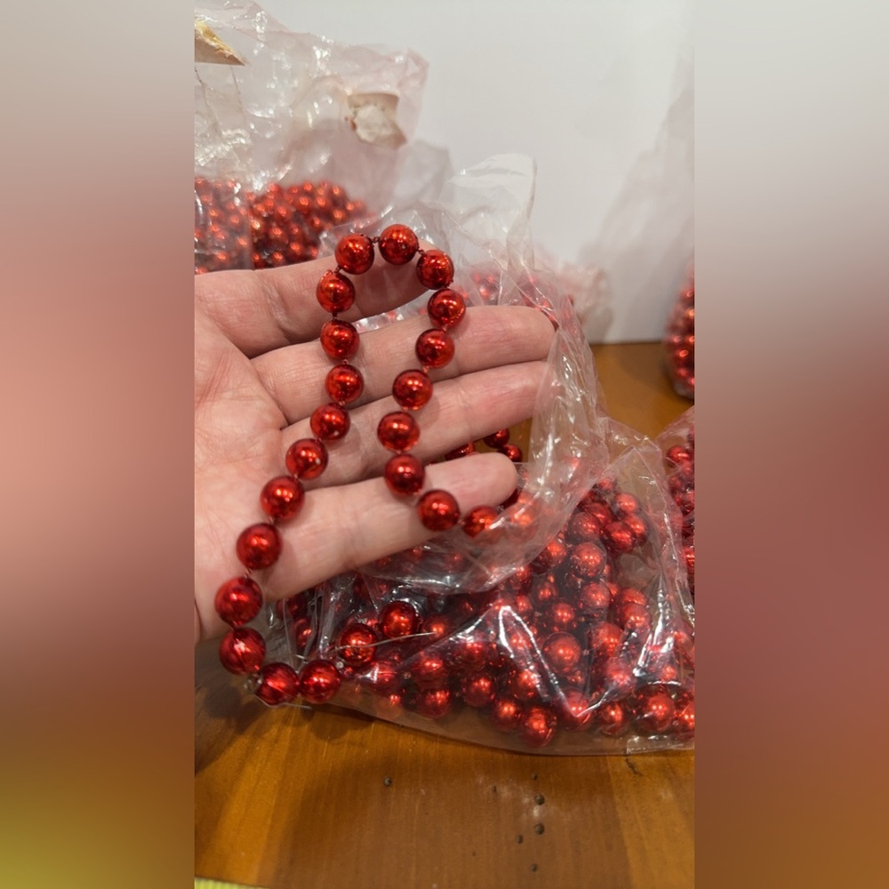 Vintage bead strands garland 1980s Christmas